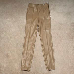 ZARA brown faux leather legging pant